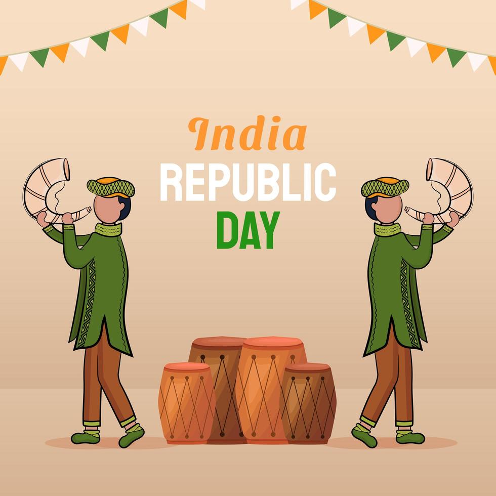 hand getrokken illustratie van de dag van de Indiase republiek vector