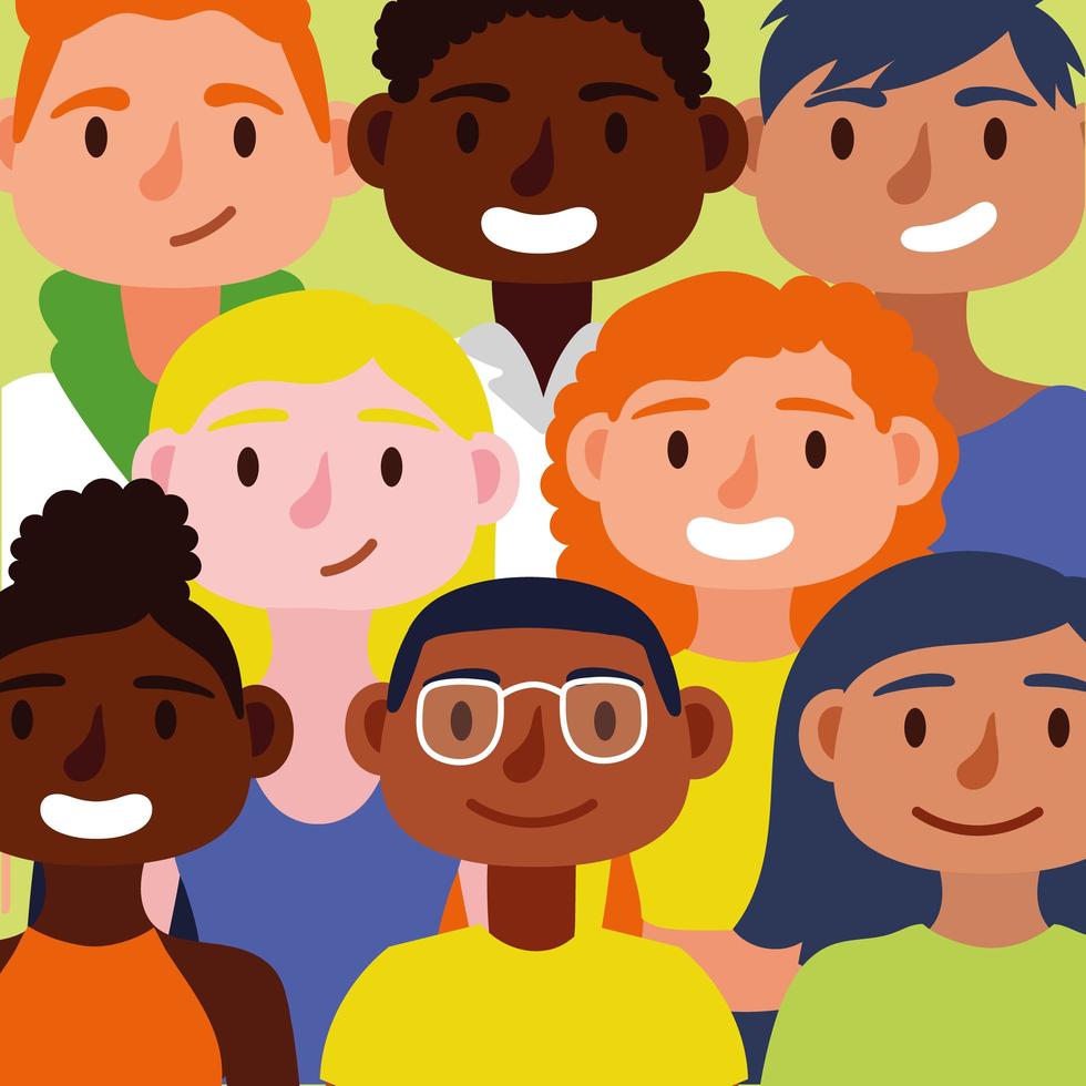 groep interraciale mensen, inclusieconcept vector