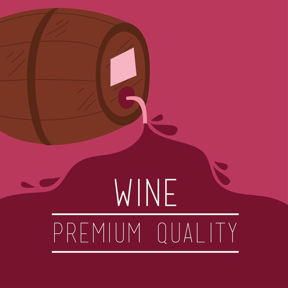 wijn premium kwaliteit poster met vat vector