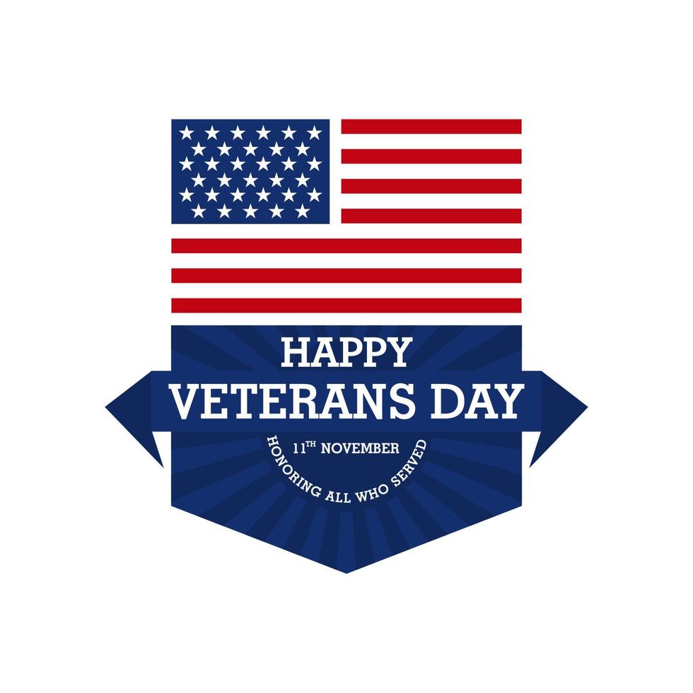 Verenigde Staten van Amerika veteranen dag groet kaart met borstel beroerte achtergrond in Verenigde staten nationaal vlag kleuren en hand- belettering tekst gelukkig veteranen dag. vector illustratie.