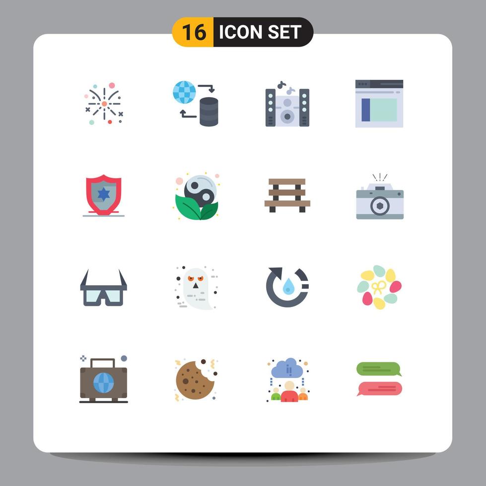 voorraad vector icoon pak van 16 lijn tekens en symbolen voor schild Amerikaans muziek- website beveiligen bewerkbare pak van creatief vector ontwerp elementen