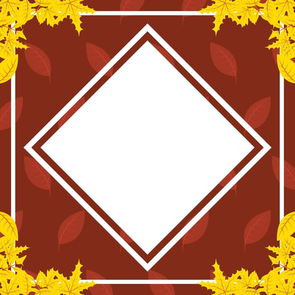 herfst verkoop banner met diamantframe vector