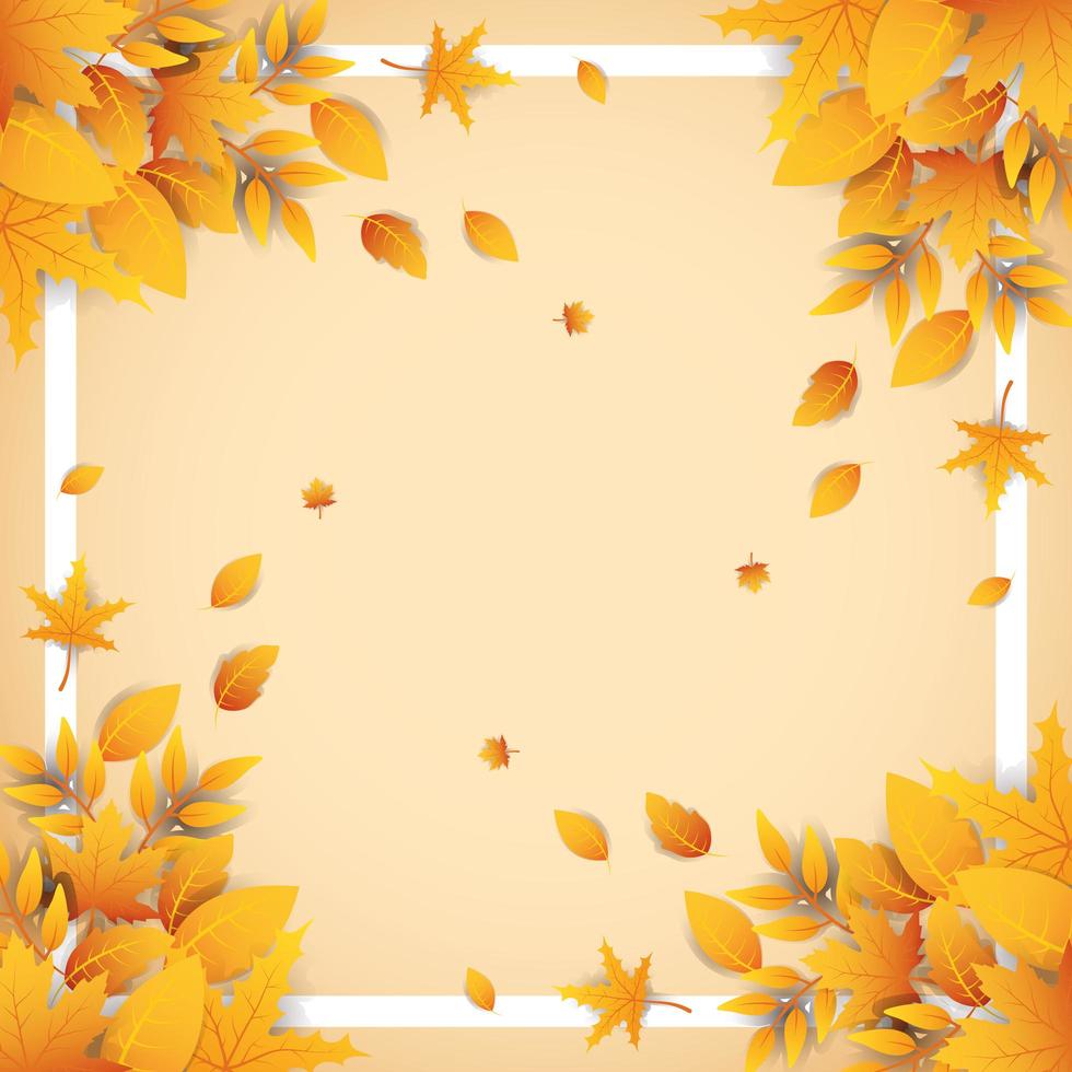 herfstbladeren en gebladerte Decoratief frame vector