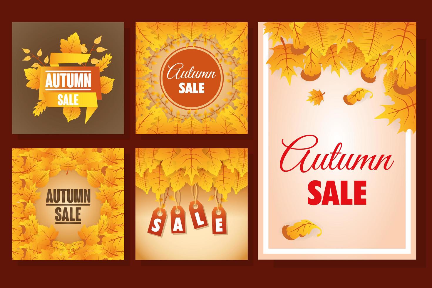 herfst verkoop seizoensgebonden banner set vector