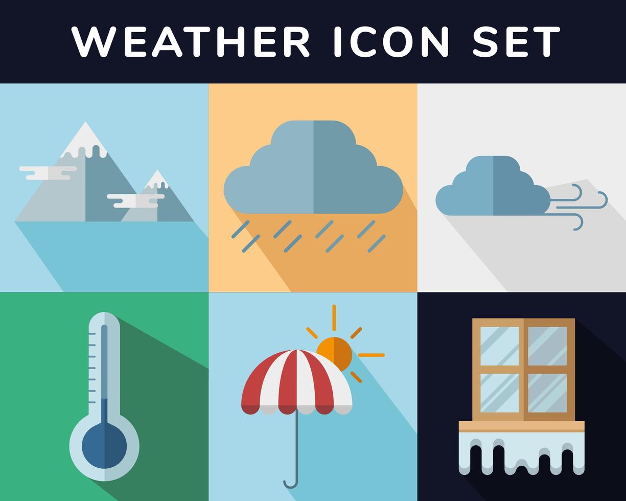 weer icon set vector