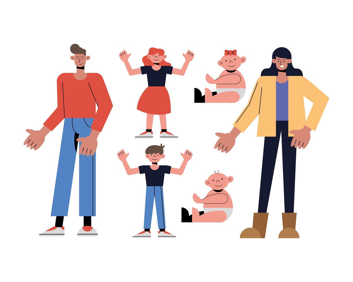 familie icoon collectie vector ontwerp