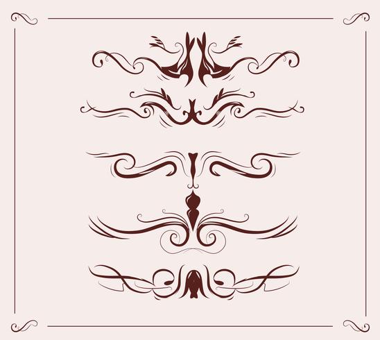 art nouveau header elementen decoratie vector