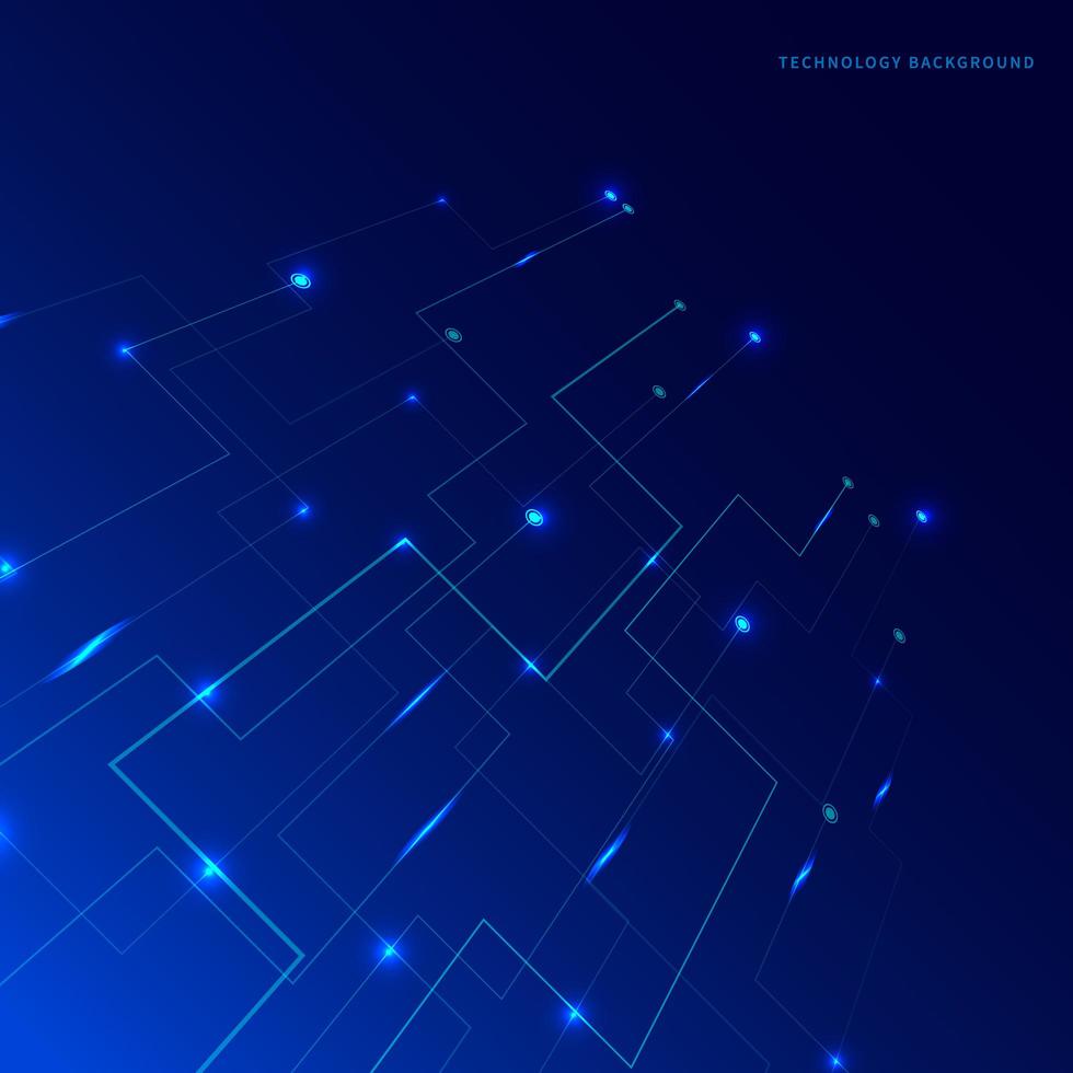 abstracte technologie futuristische conceptlijn met lichtblauw op blauwe achtergrond. vector