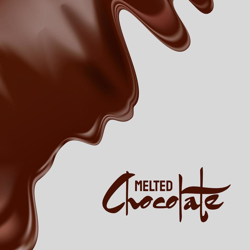 druppelen donkere chocolade geïsoleerde witte achtergrond vector
