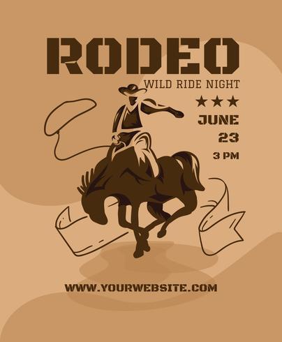 western rodeo flyer ontwerpsjabloon vector