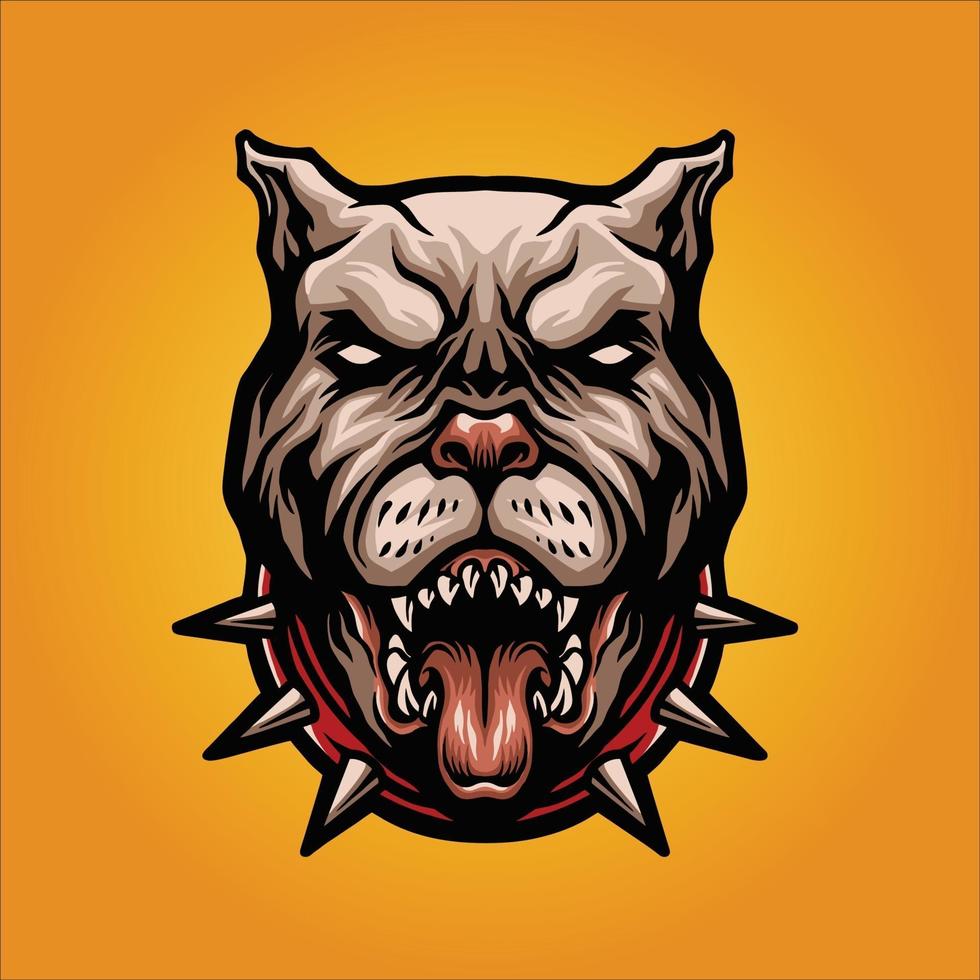 boze hond pitbull mascotte vectorillustratie vector