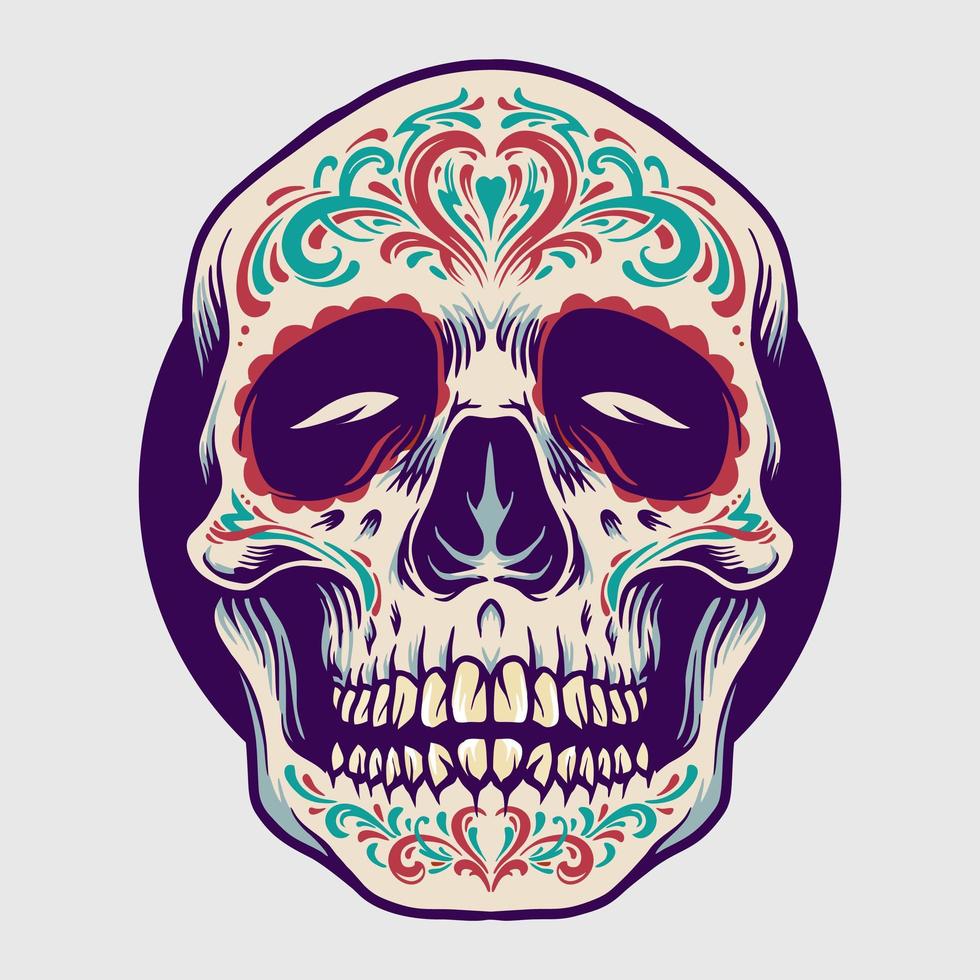 Mexicaanse suiker schedel dia de los muertos illustratie vector