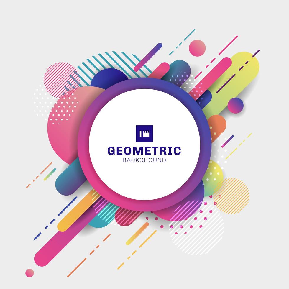 abstracte kleurrijke geometrische patroonsamenstelling afgeronde lijn vormt diagonale overgangsachtergrond vector