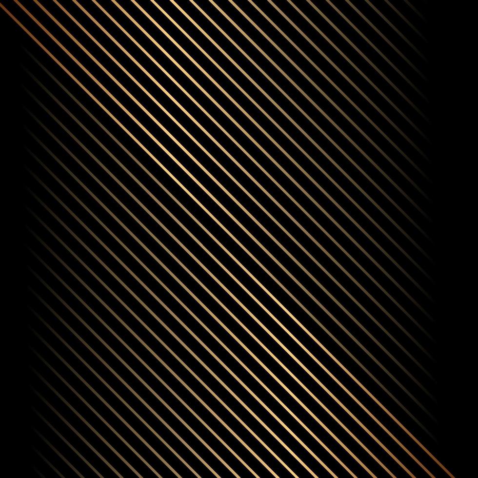 abstract gouden diagonaal lijnpatroon op zwarte achtergrond en textuur. vector