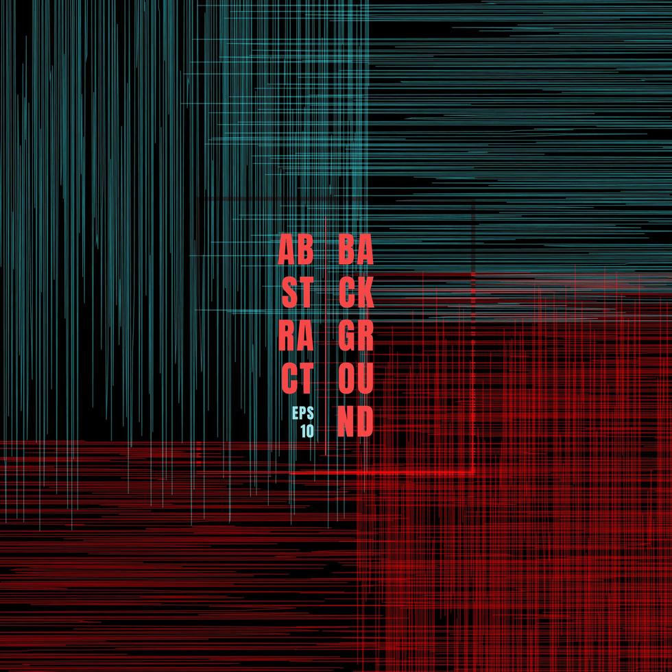 abstracte grunge patroon blauwe en rode kraslijnen op zwarte achtergrond vector