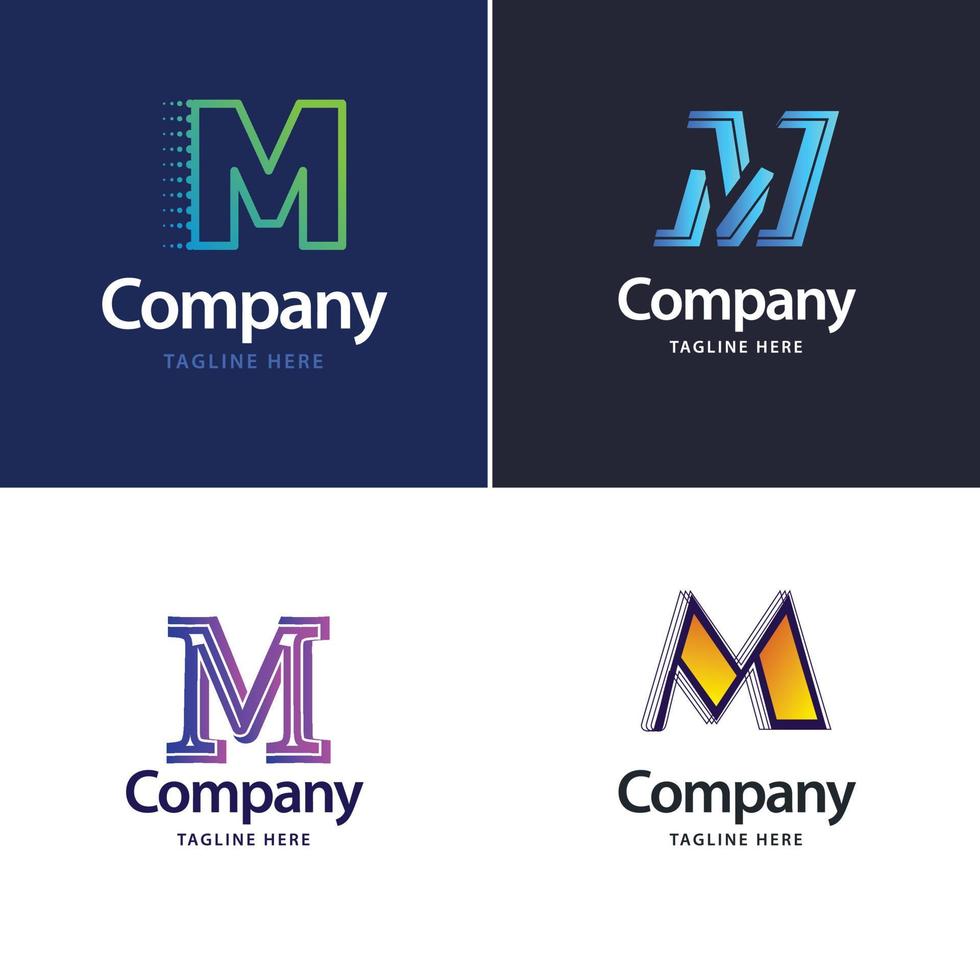 brief m groot logo pak ontwerp creatief modern logos ontwerp voor uw bedrijf vector