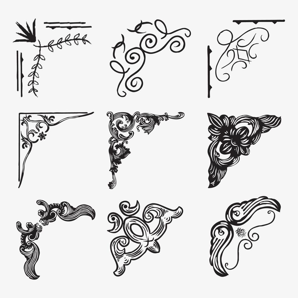 set hoekframe illustraties vector