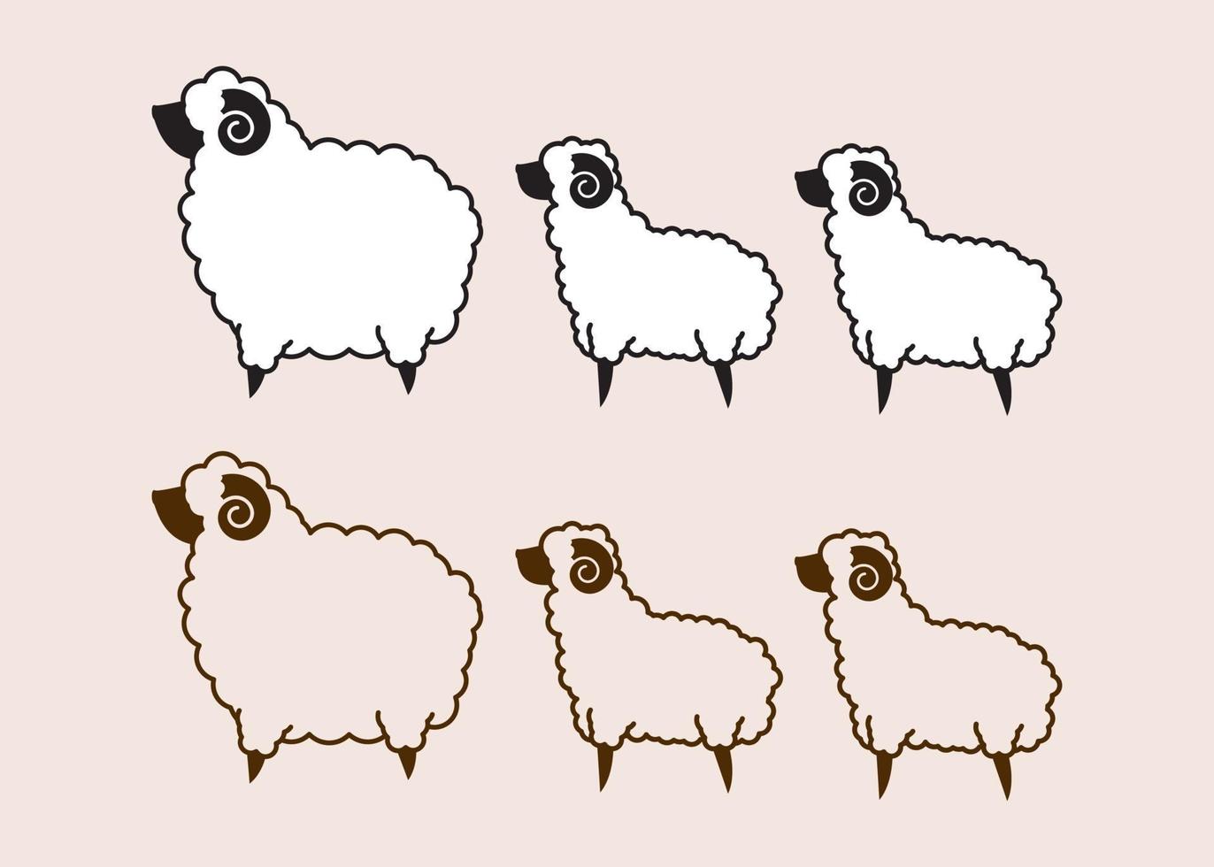 schapen en kleine schapen cartoon grafische vector