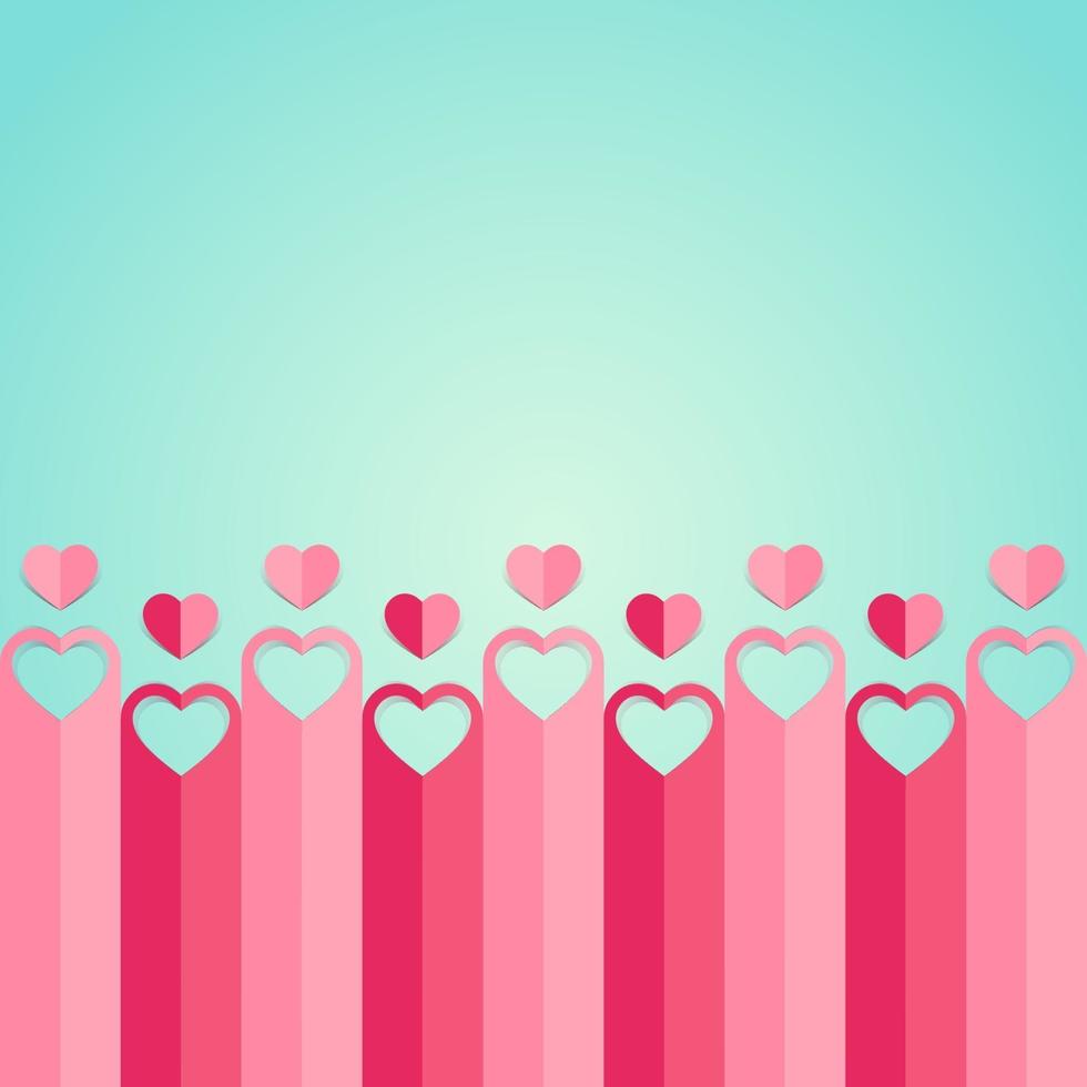 hou van harten Valentijnsdag achtergrond, papier gesneden stijl vector