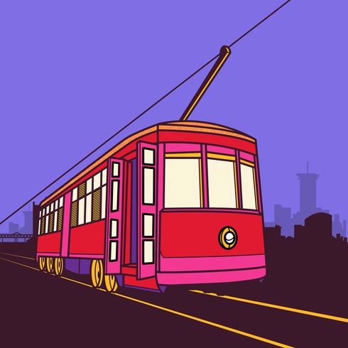 Tramkanaal Lijn Op Canal Street Illustratie vector