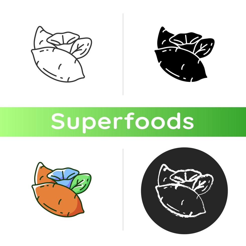 zoete aardappelen pictogram vector