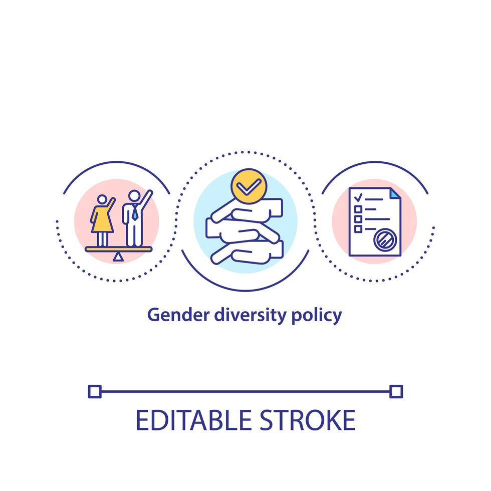 gender diversiteit beleid concept pictogram vector