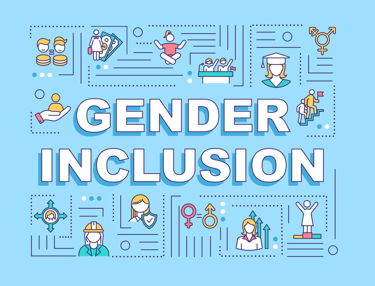 gender inclusie woord concepten banner vector