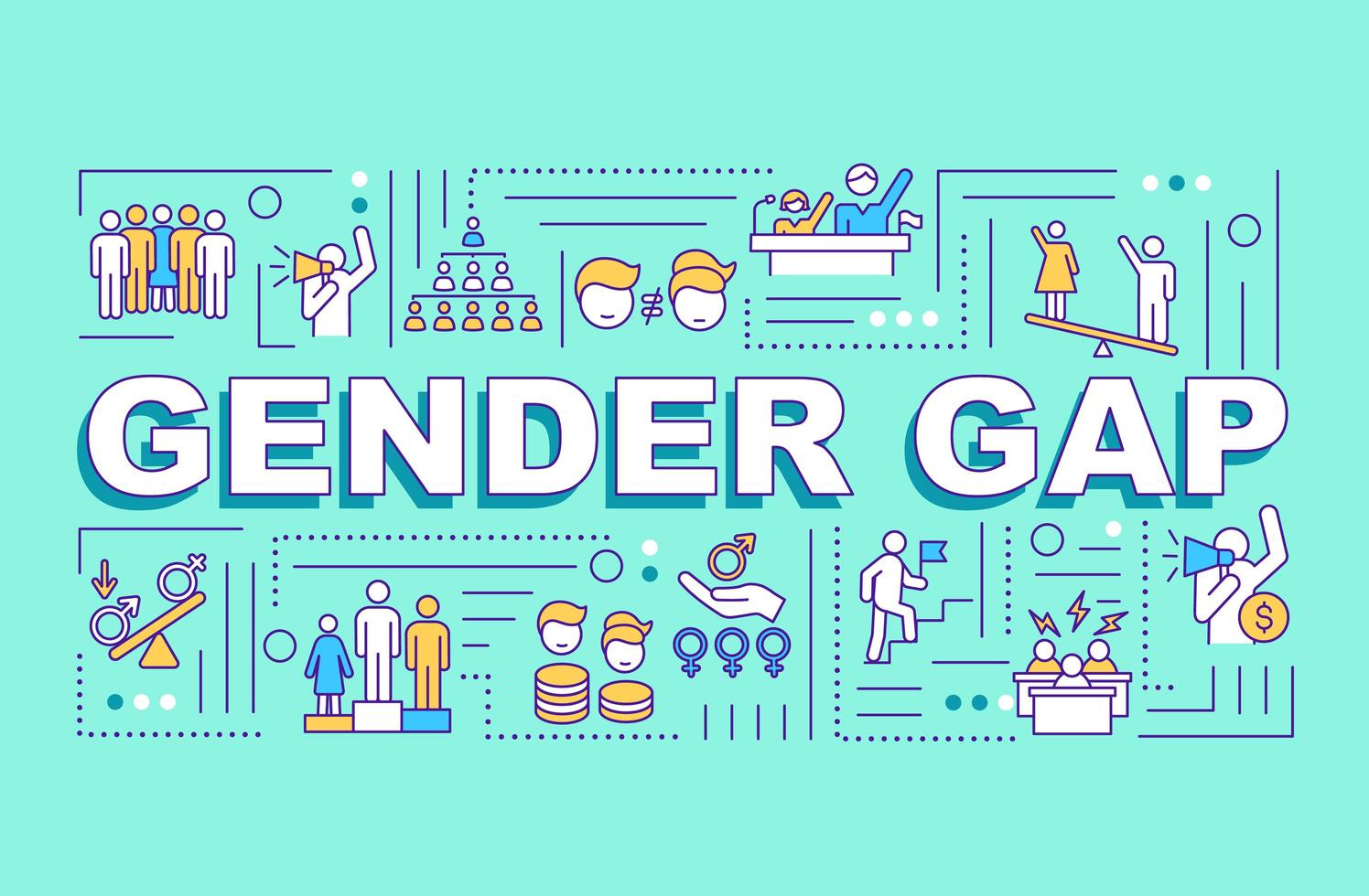 genderkloof woord concepten banner vector
