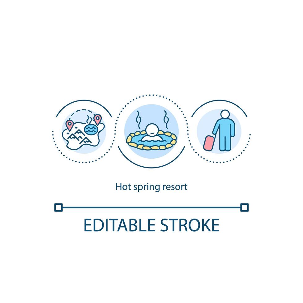 hot spring resorts concept pictogram vector