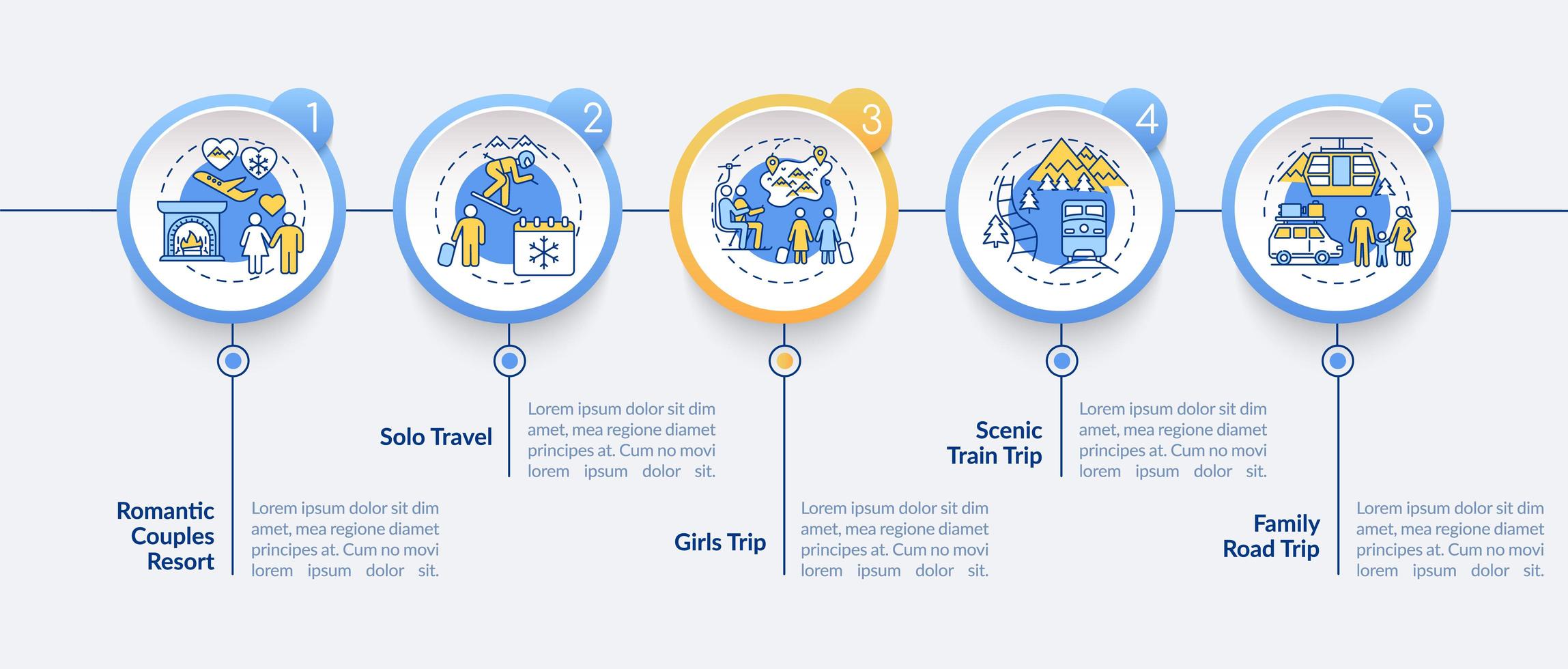 wintervakantie ideeën vector infographic sjabloon