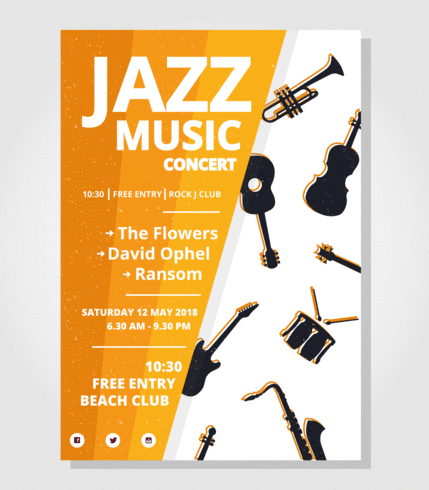 Jazz concert poster sjabloon vector