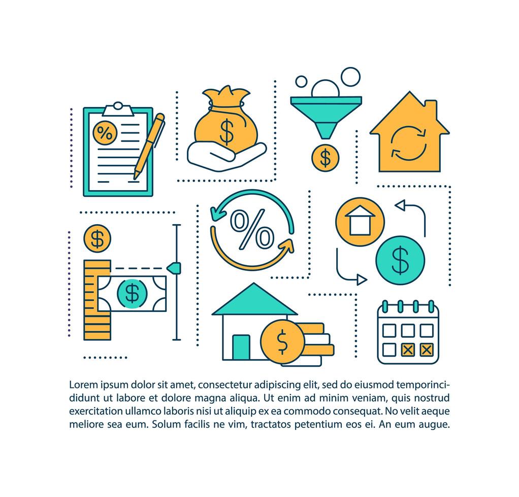 hypotheek herfinancieren voordeel concept pictogram met tekst vector