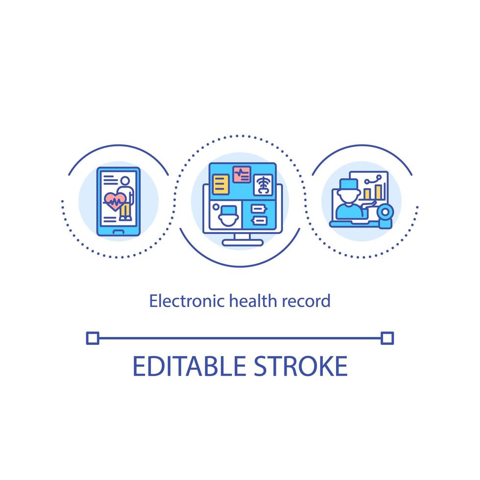 elektronisch medisch dossier concept pictogram vector