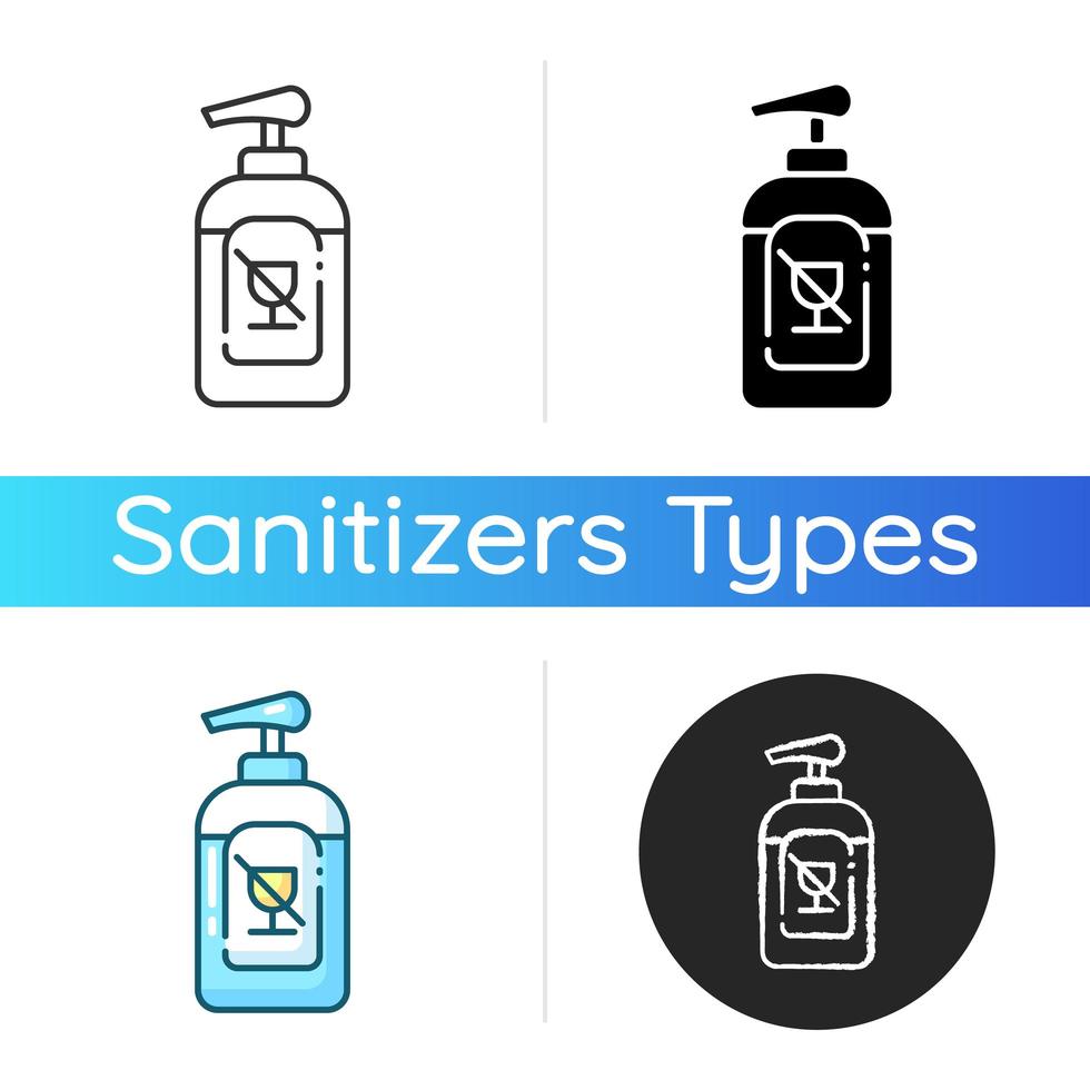 alcoholvrij ontsmettingsmiddel pictogram vector