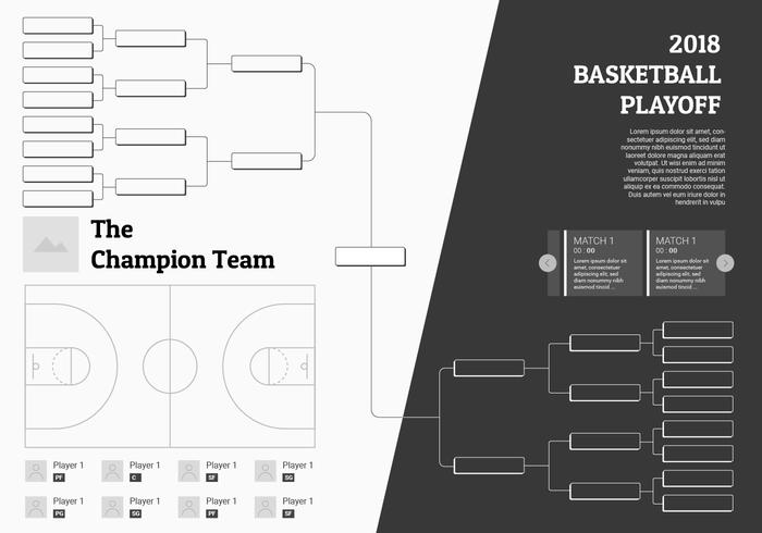 basketbaltoernooi kampioenschapsbeugel vector