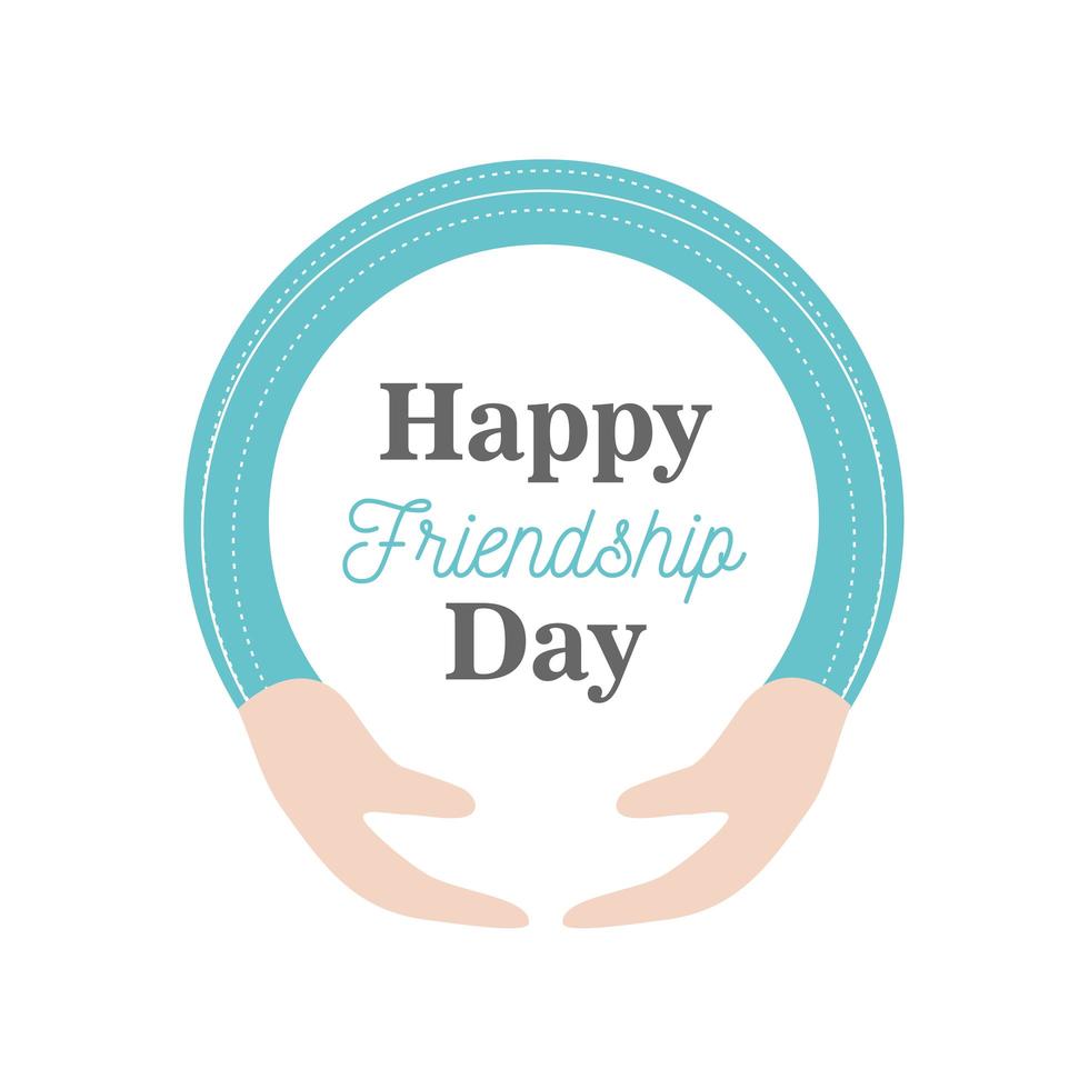 gelukkige vriendschapsdag met armen gedetailleerd stijl pictogram vector ontwerp