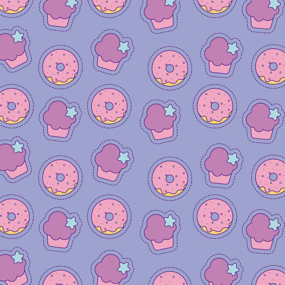 donuts en muffins vectorontwerp als achtergrond vector
