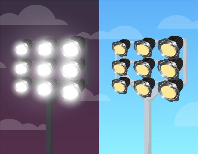 heldere stadionverlichting vector