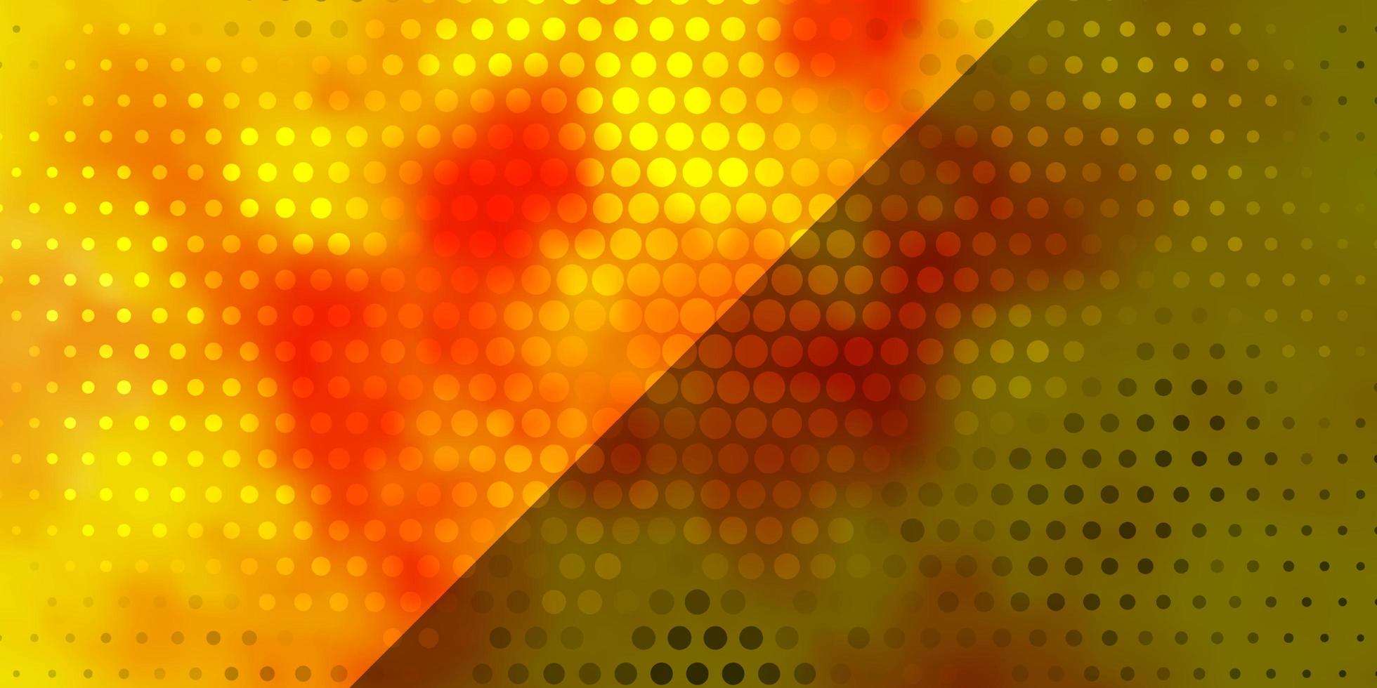 lichtroze, gele vector achtergrond met cirkels.
