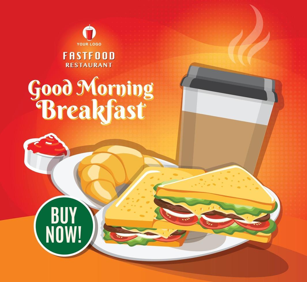 fastfood banner restaurant sociale media post vector
