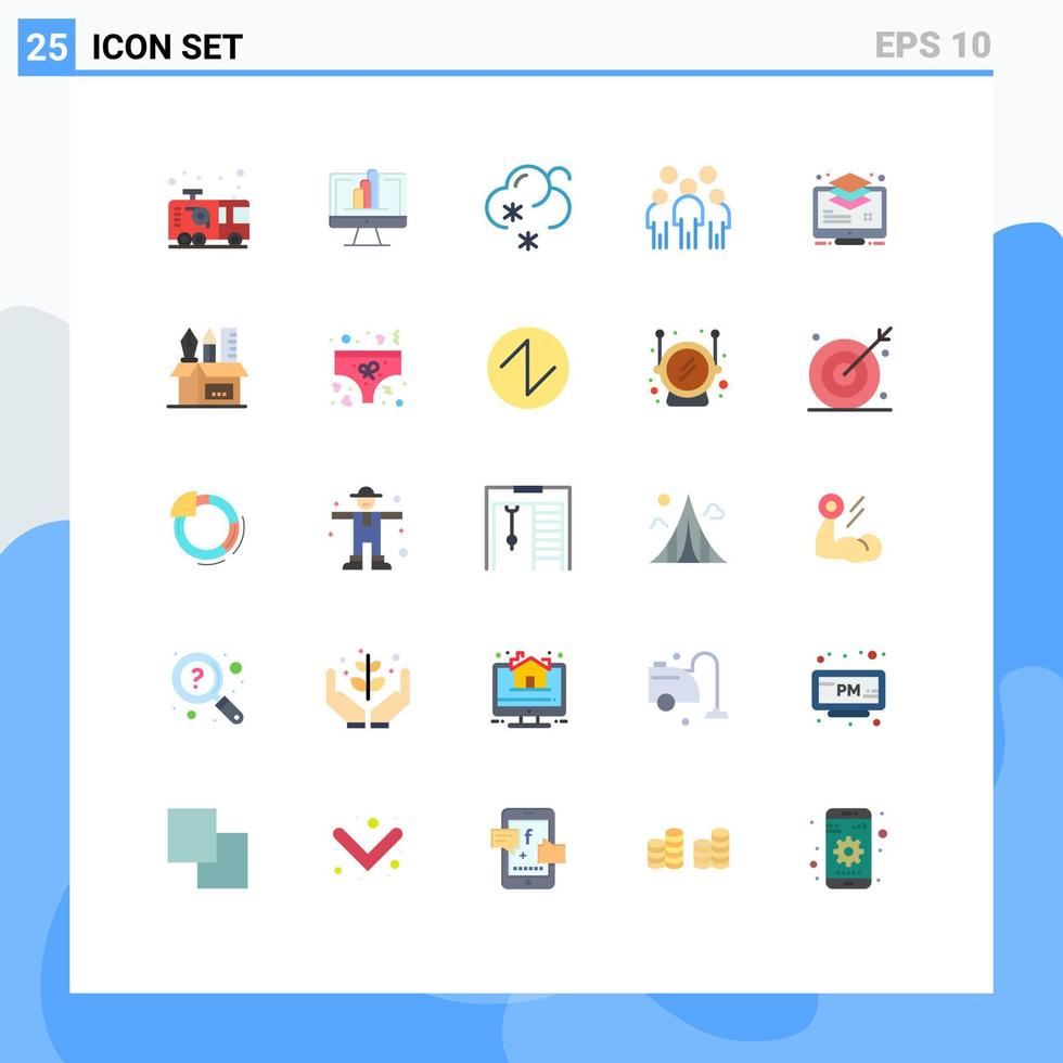 mobiel koppel vlak kleur reeks van 25 pictogrammen van regelen mensen diagram leiderschap groep bewerkbare vector ontwerp elementen