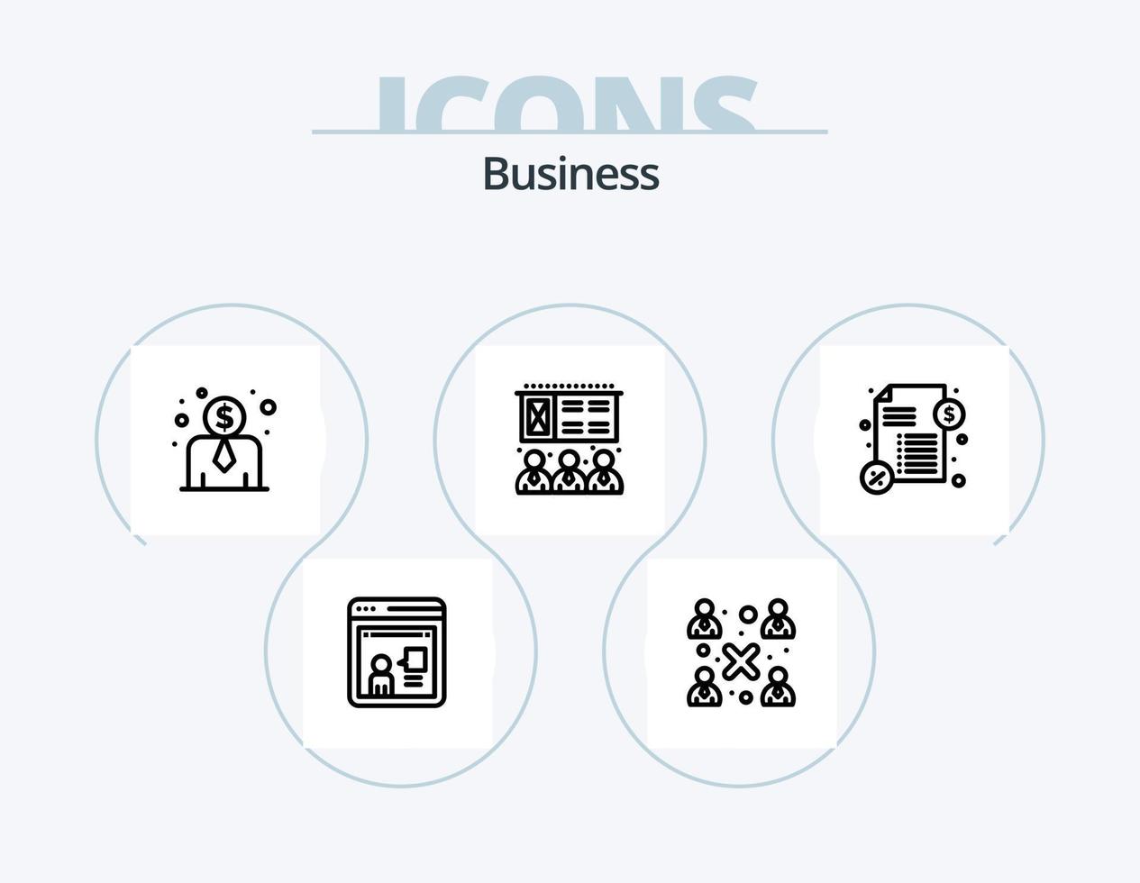 bedrijf lijn icoon pak 5 icoon ontwerp. document. bedrijf. geld. teken. prestatie vector