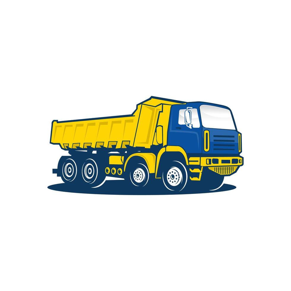 klassiek zwaar vrachtauto logo emblemen en insignes. vrachtauto met aanhangwagen en tip vrachtauto vector