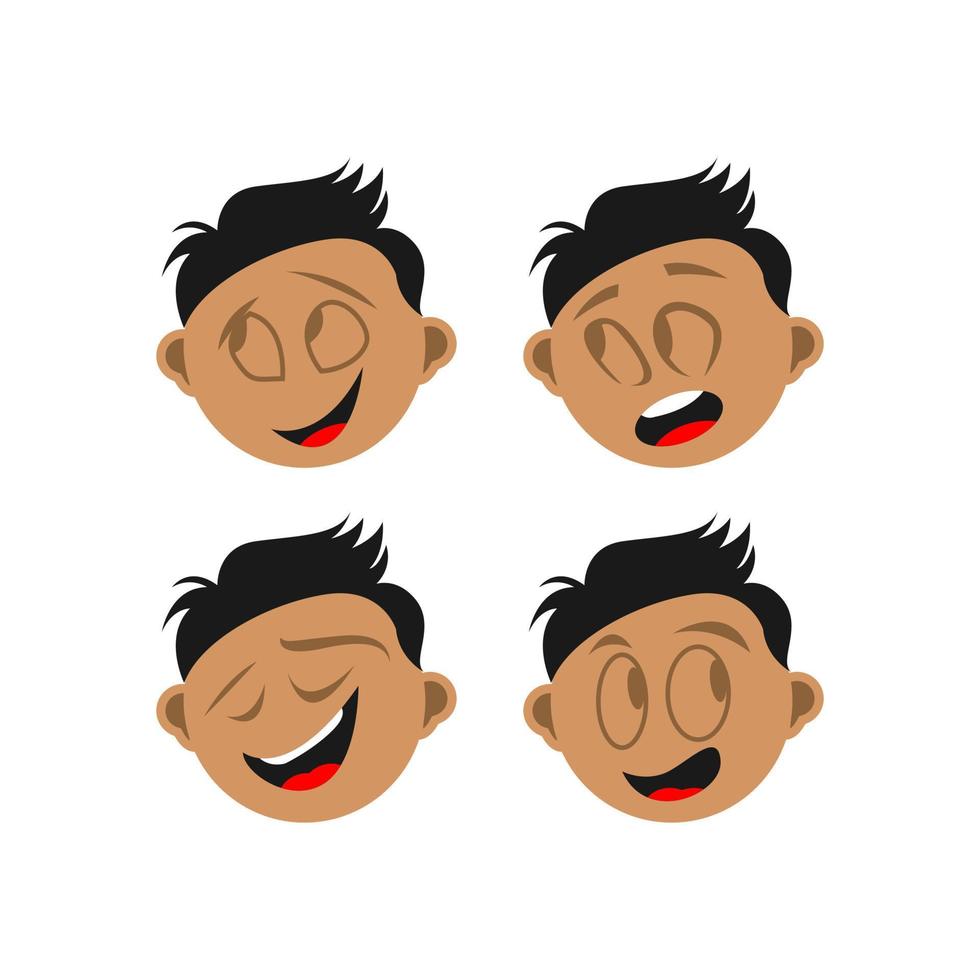 jongen emotie gezichten tekenfilm. geïsoleerd reeks van mannetje avatar uitdrukkingen. vector illustratie