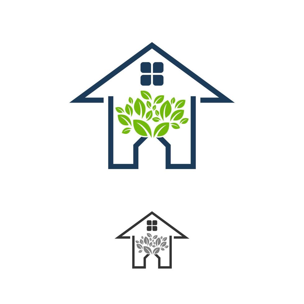 groen huis icoon met bladeren - eco concept vector. deze grafisch ook vertegenwoordigt residentie gebouwd gebruik makend van groen technologieën, duurzame ontwikkeling, natuur behoud, enz vector