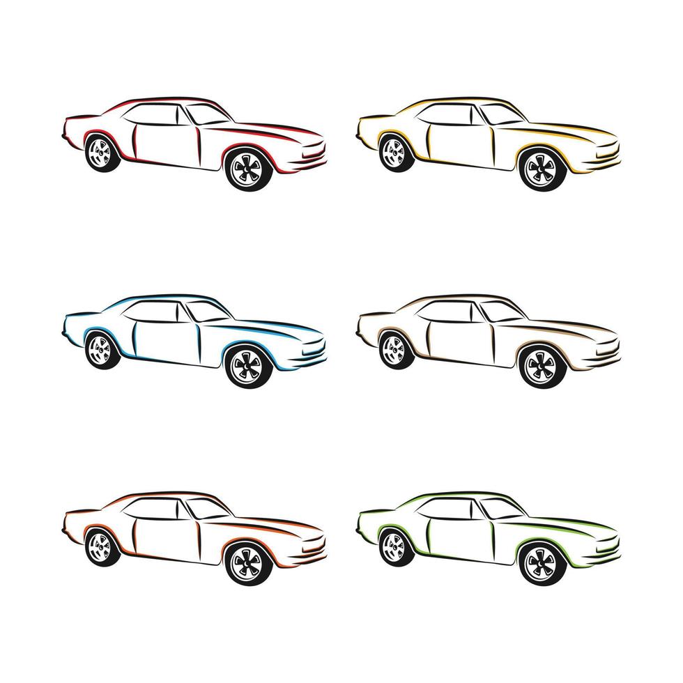 auto auto logo vector ontwerp concept met sport- auto silhouet, auto logo abstract lijnen vector. vector illustratie voorraad illustratie