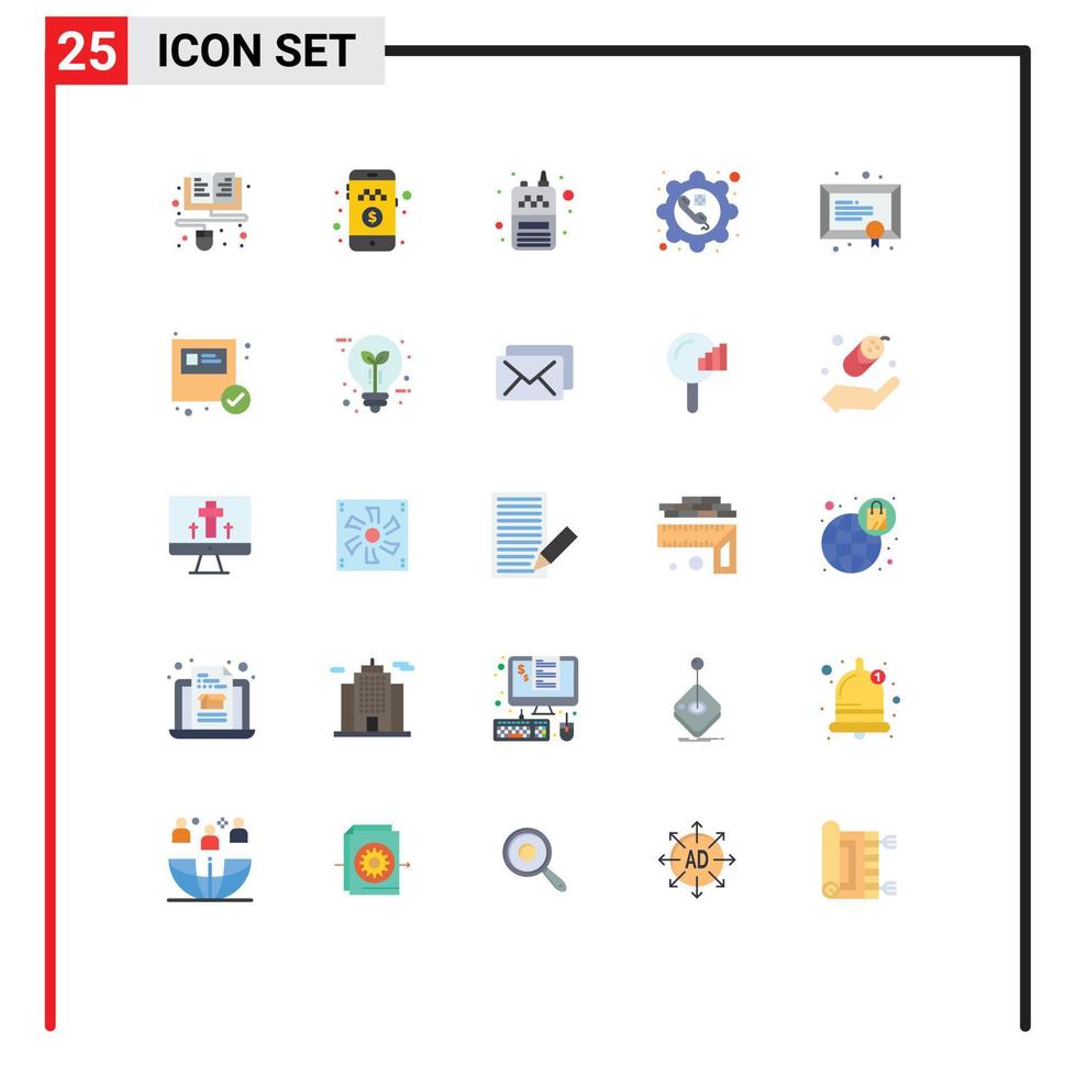 voorraad vector icoon pak van 25 lijn tekens en symbolen voor diploma uitrusting telefoon configure telefoon bewerkbare vector ontwerp elementen