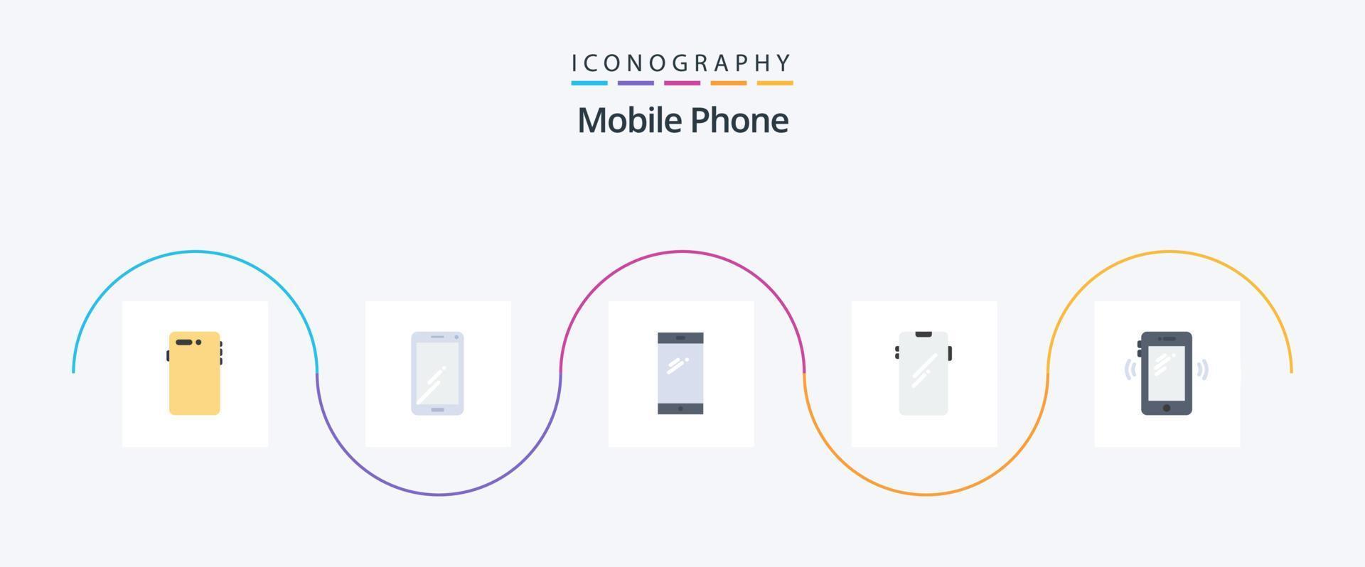 mobiel telefoon vlak 5 icoon pak inclusief . huawei. signalen. mobiel vector