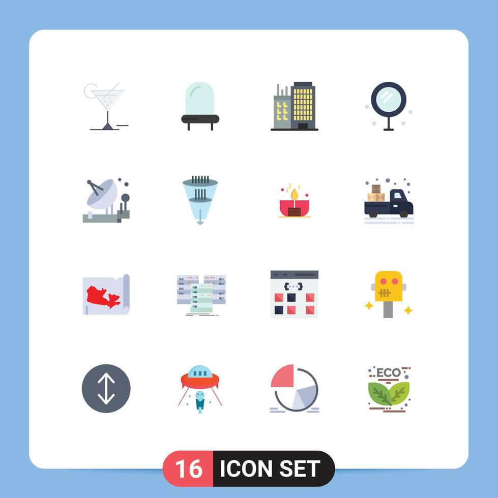 reeks van 16 modern ui pictogrammen symbolen tekens voor parabolisch antenne bedrijf bruiloft hart bewerkbare pak van creatief vector ontwerp elementen
