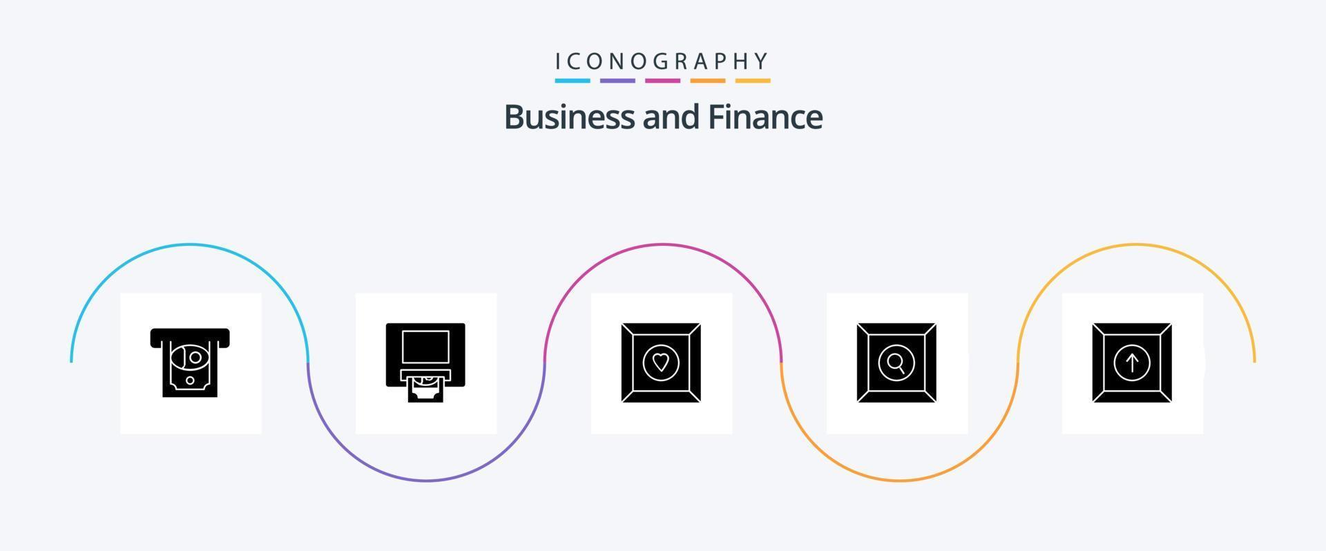 financiën glyph 5 icoon pak inclusief . zoeken. vector